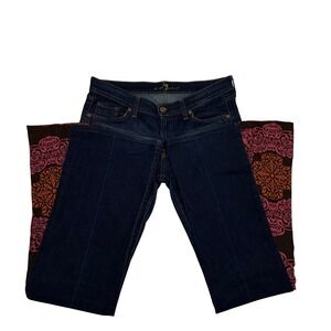 7 For All Mankind Flare Jeans Dark Wash Boho Inset Bell Bottom 29x32
